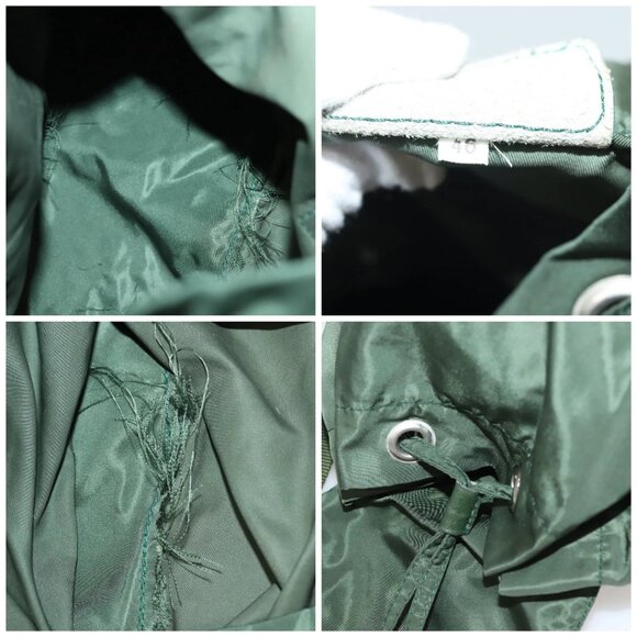 PRADA Backpack Nylon Khaki Silver Auth - Picture 15 of 16